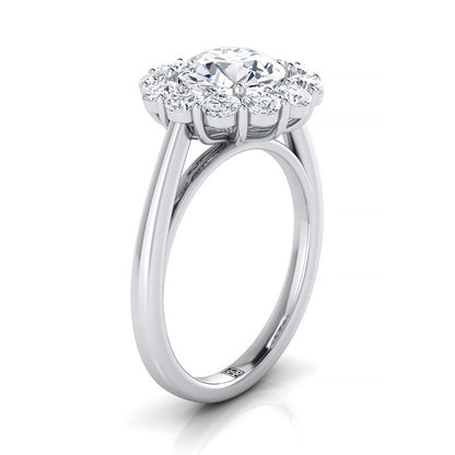 The Faith Select Halo Engagement Ring with Lab Diamond in 18K White Gold - view 2