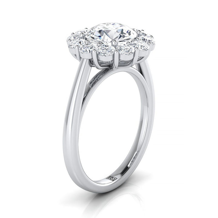 The Faith Select Halo Engagement Ring with Lab Diamond in 18K White Gold - view 2