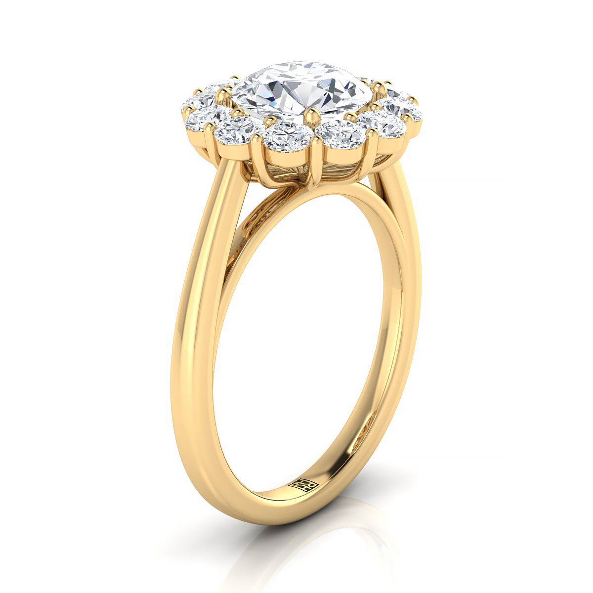 Select Halo styling on The Faith round engagement ring setting | RockHer