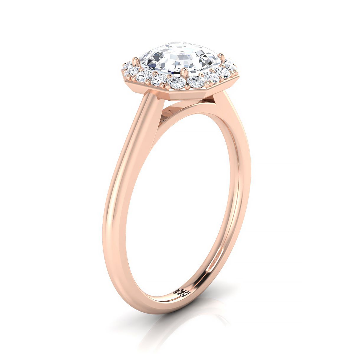 Select Halo Cut styling on The Etta asscher engagement ring setting | RockHer