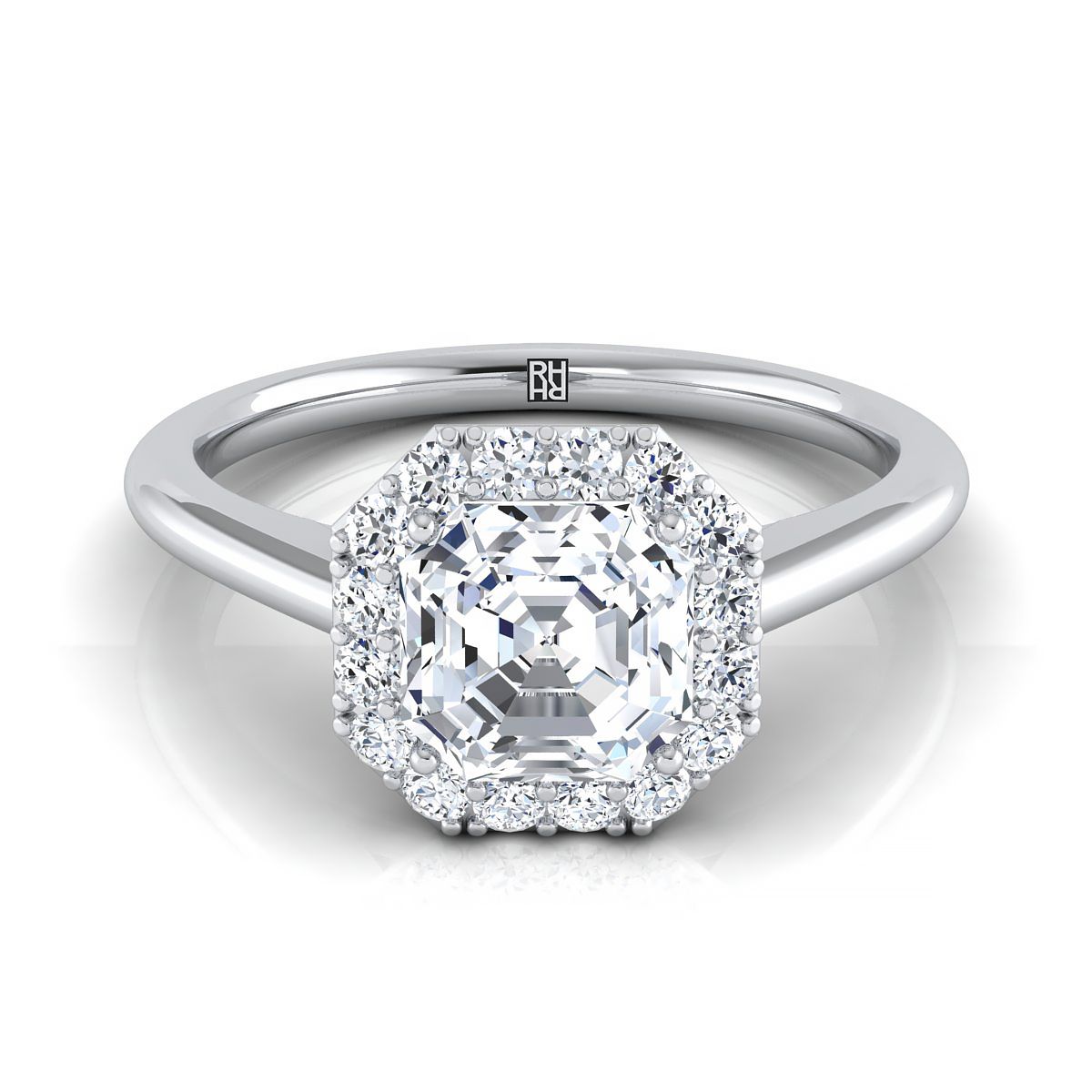 The Etta asscher engagement ring setting in Platinum | RockHer