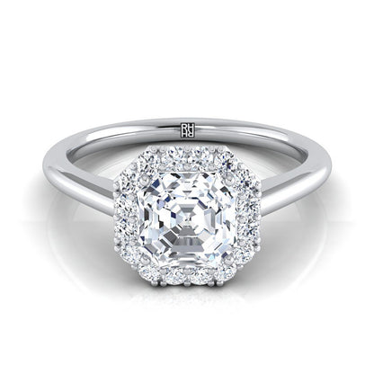 The Etta Select Halo Engagement Ring with Lab Diamond in 18K White Gold - view 1