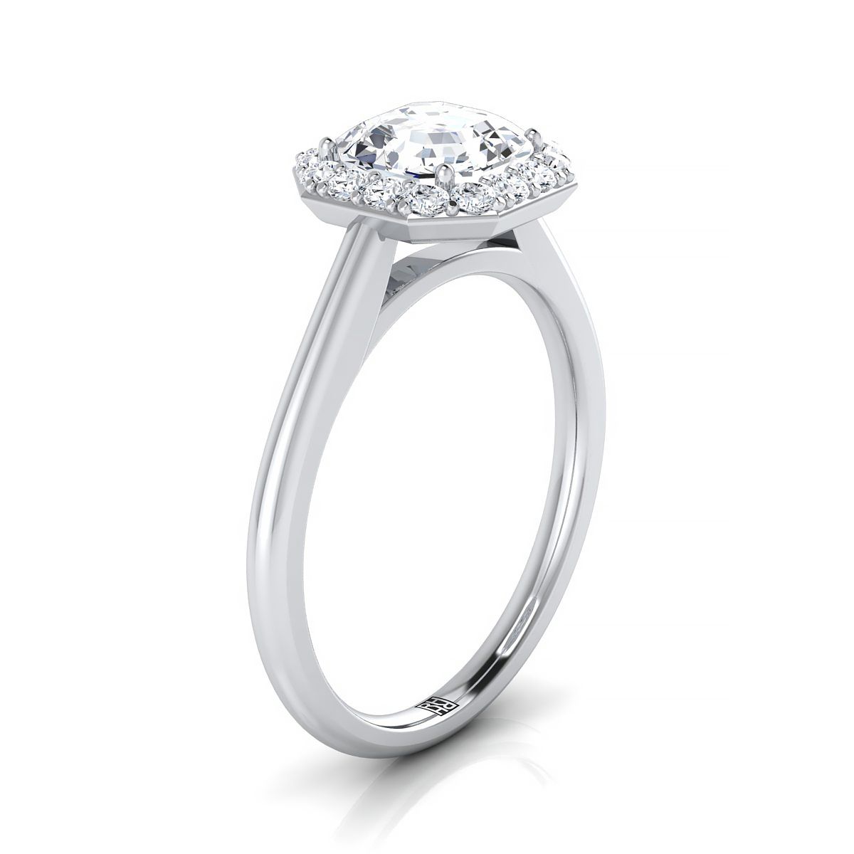 Select Halo Cut styling on The Etta asscher engagement ring setting | RockHer