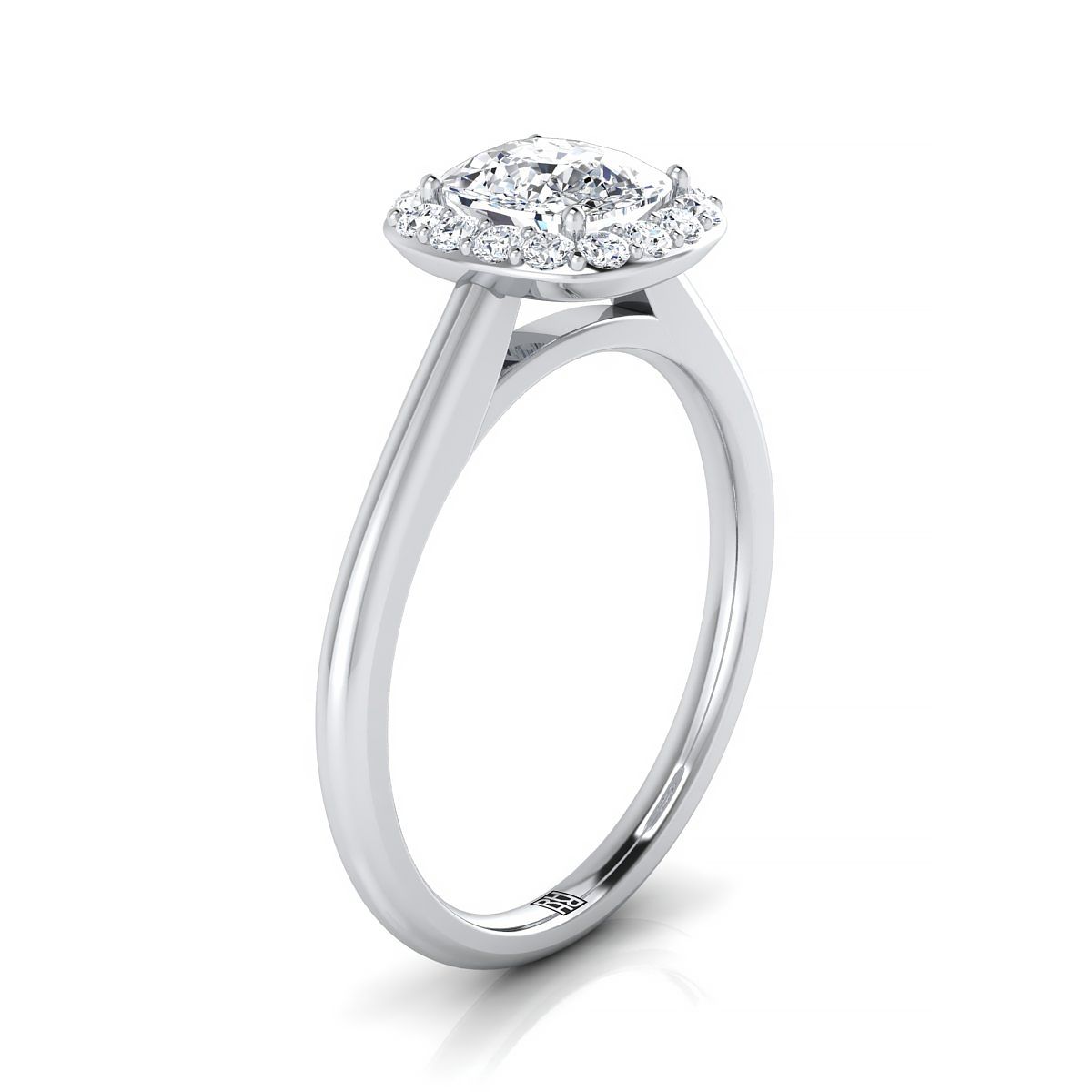 Select Halo Cut styling on The Etta cushion engagement ring setting | RockHer