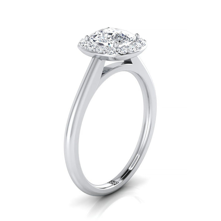 The Etta Select Halo Engagement Ring with Lab Diamond in 18K White Gold - view 2