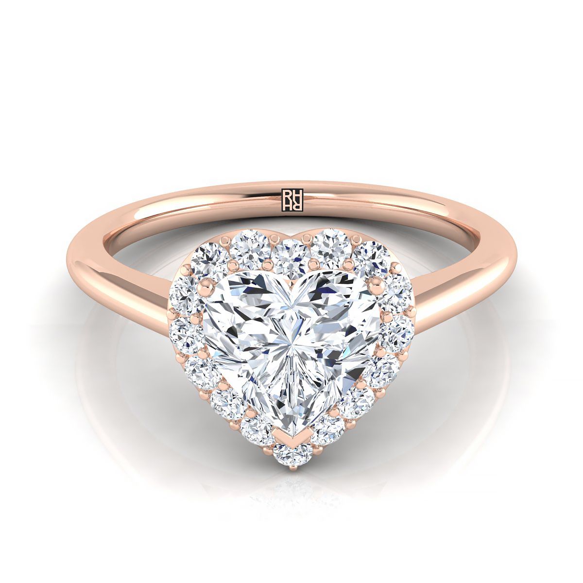 The Etta heart engagement ring setting in 14K Rose Gold | RockHer