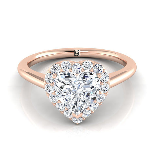 The Etta Select Halo Engagement Ring with Lab Diamond in 14K Rose Gold - view 1