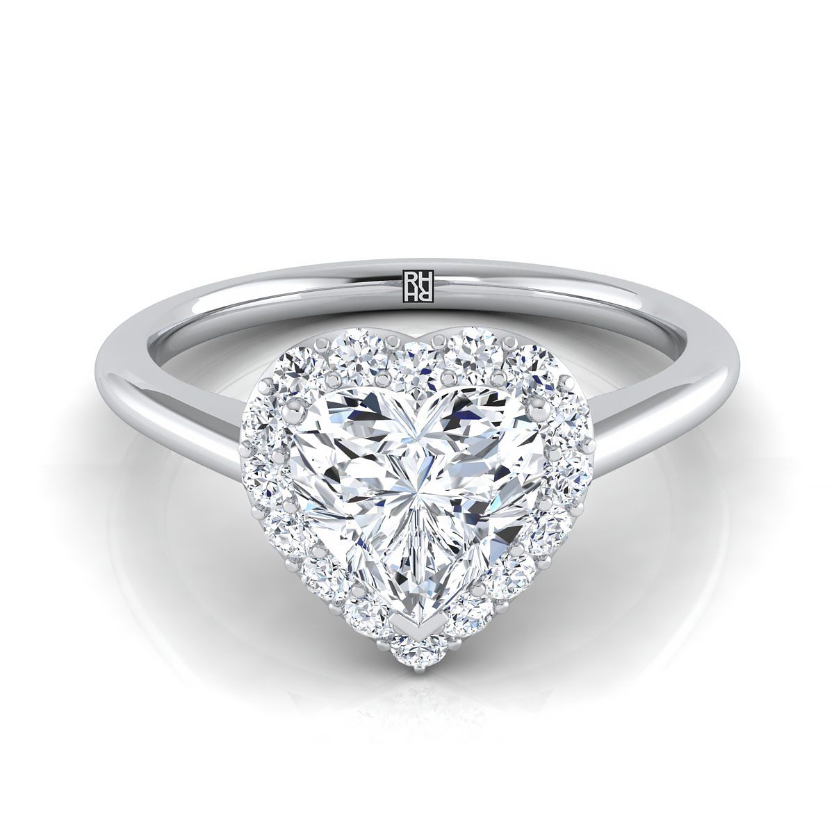 The Etta heart engagement ring setting in Platinum | RockHer