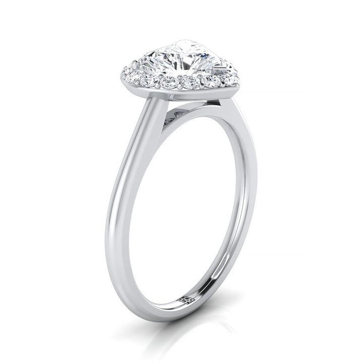 The Etta Select Halo Engagement Ring with Lab Diamond in 18K White Gold - view 2