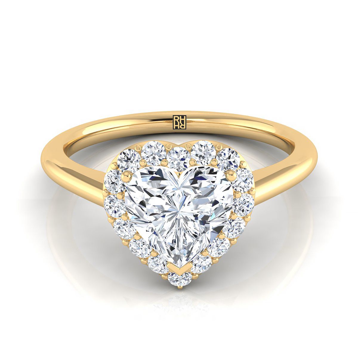The Etta heart engagement ring setting in 18K Yellow Gold | RockHer