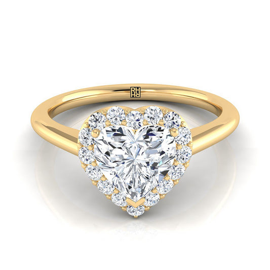 The Etta Select Halo Engagement Ring with Lab Diamond in 18K Yellow Gold - view 1