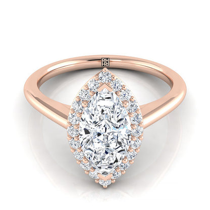The Etta Select Halo Engagement Ring with Lab Diamond in 14K Rose Gold - view 1