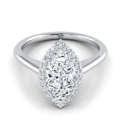 The Etta Select Halo Engagement Ring with Lab Diamond in 18K White Gold - view 1