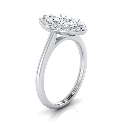 The Etta Select Halo Engagement Ring with Lab Diamond in Platinum - view 2