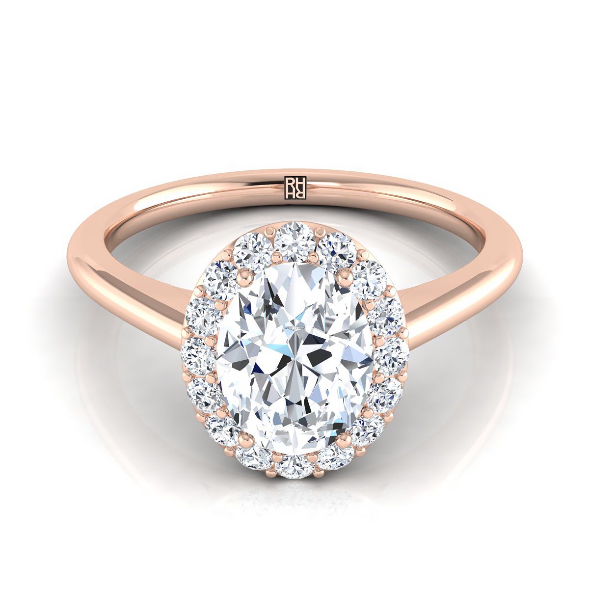The Etta oval engagement ring setting in 14K Rose Gold | RockHer