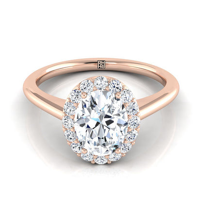 The Etta Select Halo Engagement Ring with Lab Diamond in 14K Rose Gold - view 1