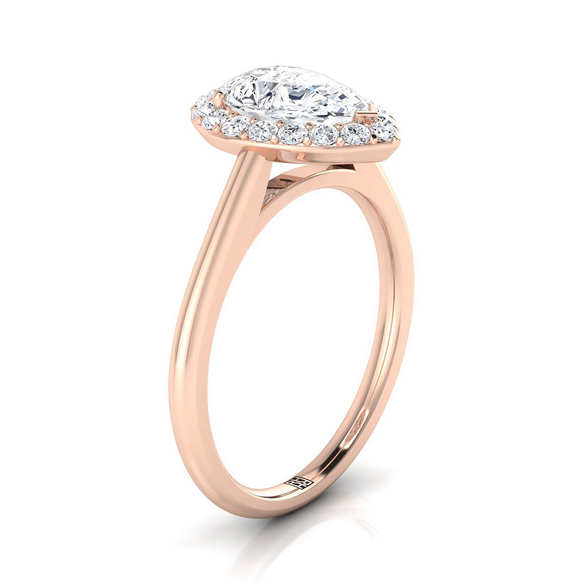 Select Halo styling on The Etta pear engagement ring setting | RockHer