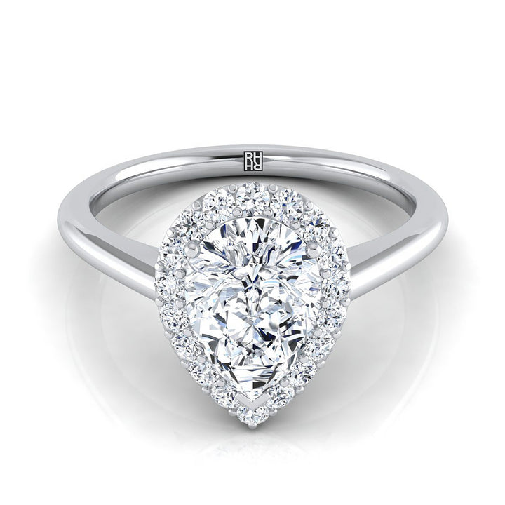 The Etta Select Halo Engagement Ring with Lab Diamond in Platinum - view 1