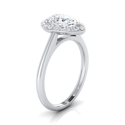 The Etta Select Halo Engagement Ring with Lab Diamond in 18K White Gold - view 2