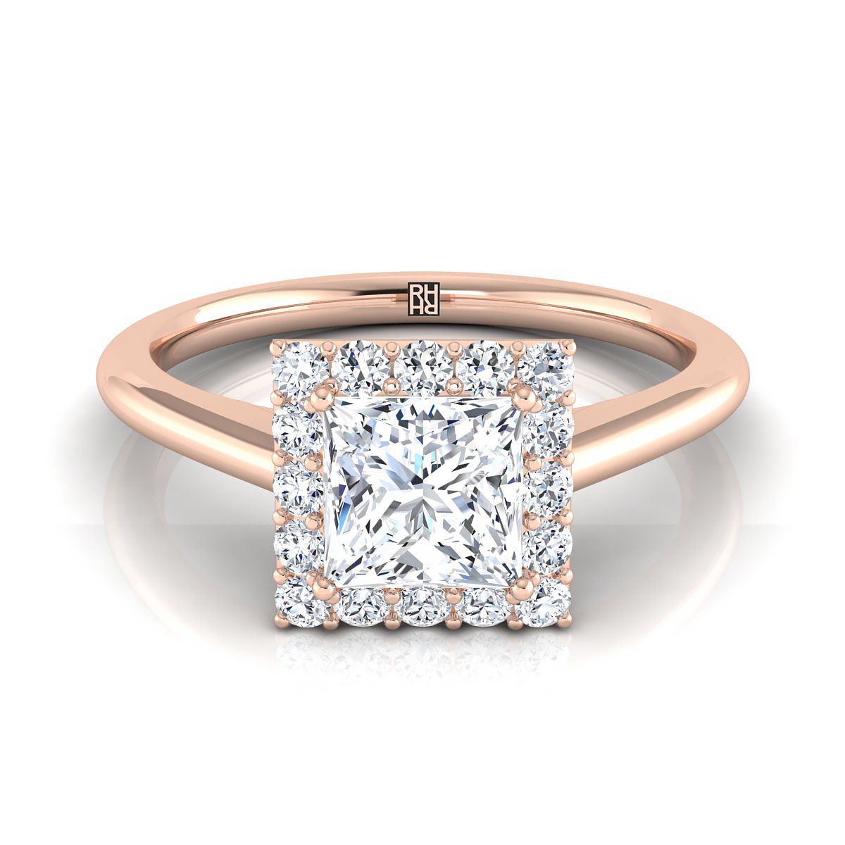 The Etta princess engagement ring setting in 14K Rose Gold | RockHer