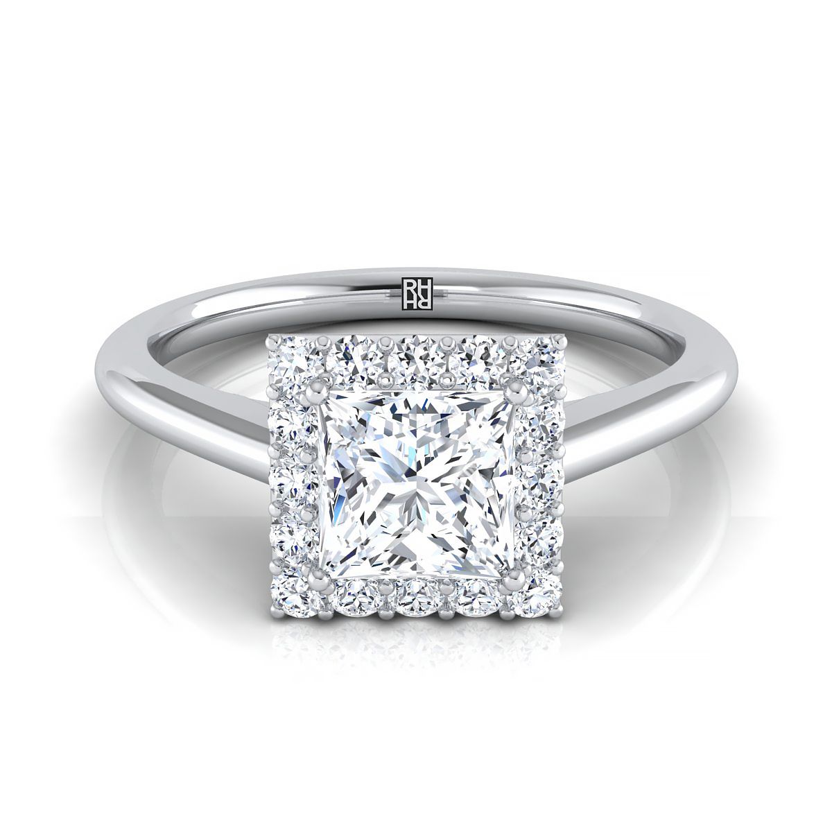 The Etta princess engagement ring setting in Platinum | RockHer