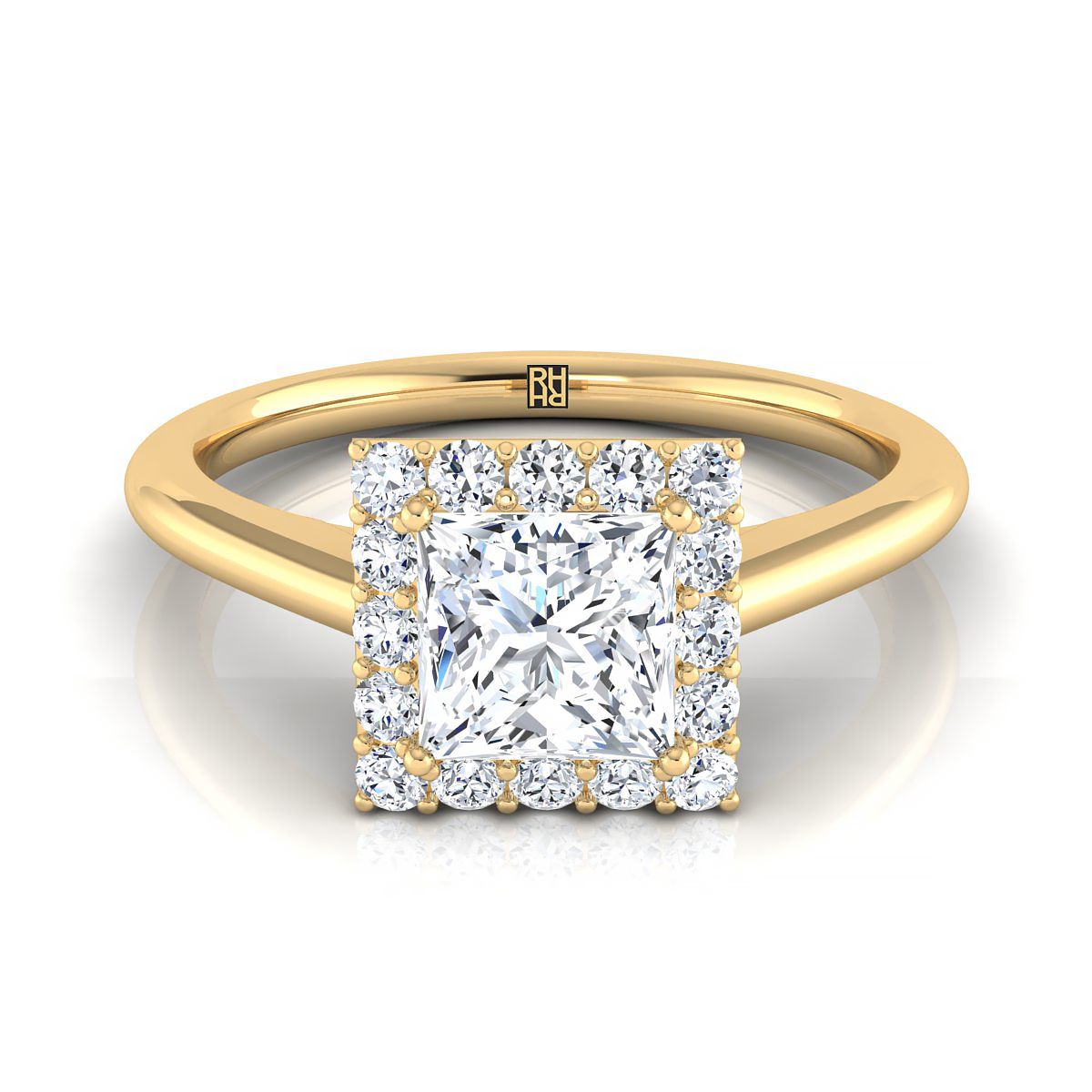 The Etta princess engagement ring setting in 18K Yellow Gold | RockHer