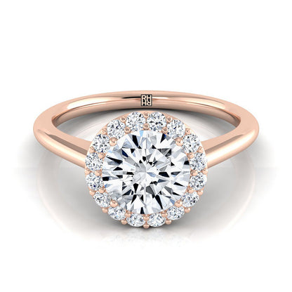 The Etta Select Halo Engagement Ring with Lab Diamond in 14K Rose Gold - view 1