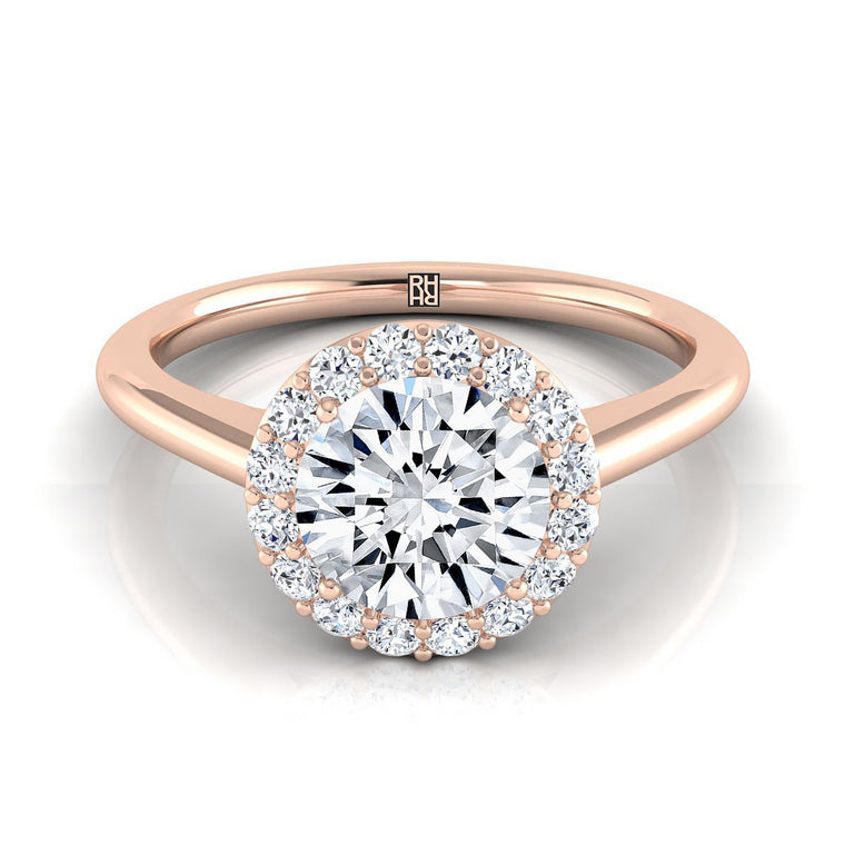 The Etta Select Halo Round Lab Diamond Engagement Ring in 14K Rose Gold