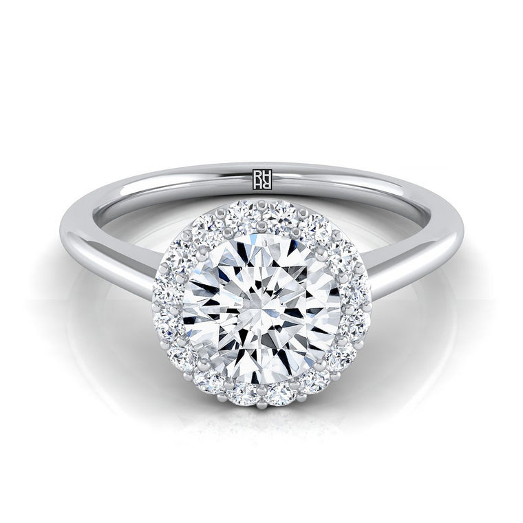 The Etta Select Halo Round Lab Diamond Engagement Ring in Platinum