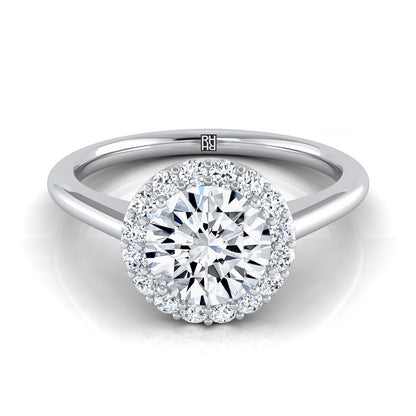 The Etta Select Halo Engagement Ring with Lab Diamond in 18K White Gold - view 1