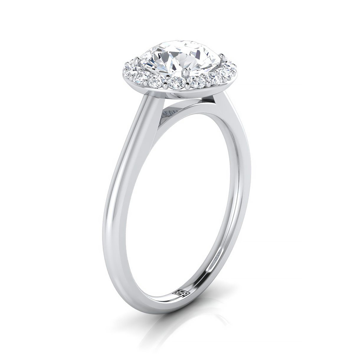 Select Halo styling on The Etta round engagement ring setting | RockHer