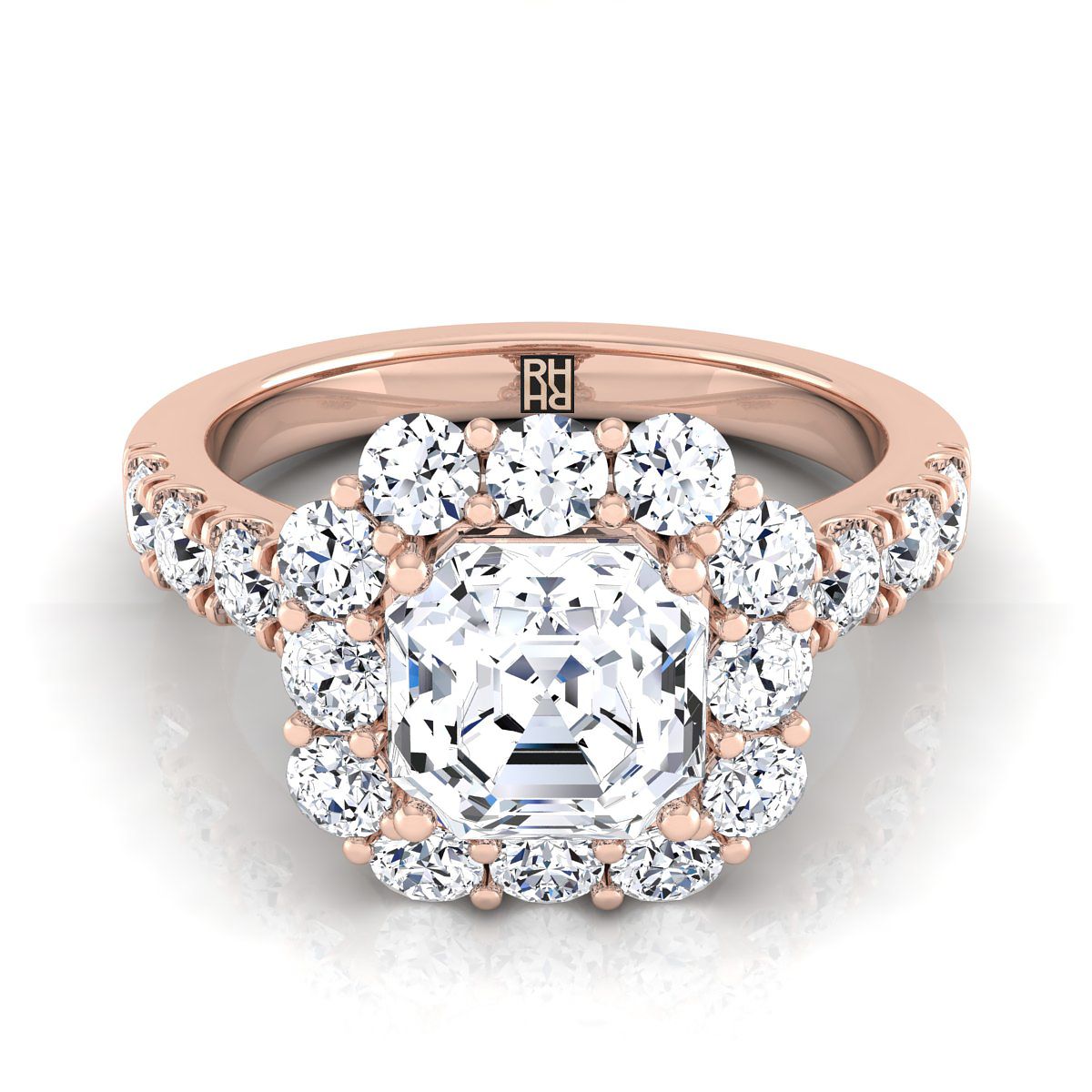 The Alannah asscher engagement ring setting in 14K Rose Gold | RockHer