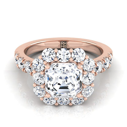 The Alannah Select Halo Engagement Ring with Lab Diamond in 14K Rose Gold - view 1