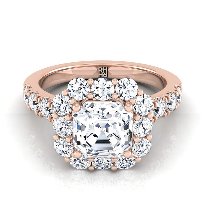 The Alannah Select Halo Engagement Ring with Lab Diamond in 14K Rose Gold - view 1