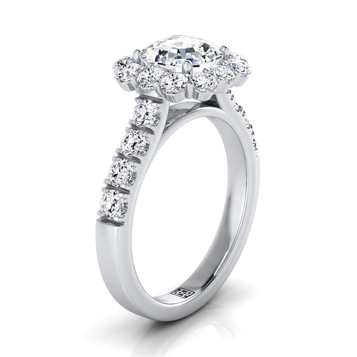 RockHer atelier photo of The Alannah asscher engagement ring setting in 18K White Gold