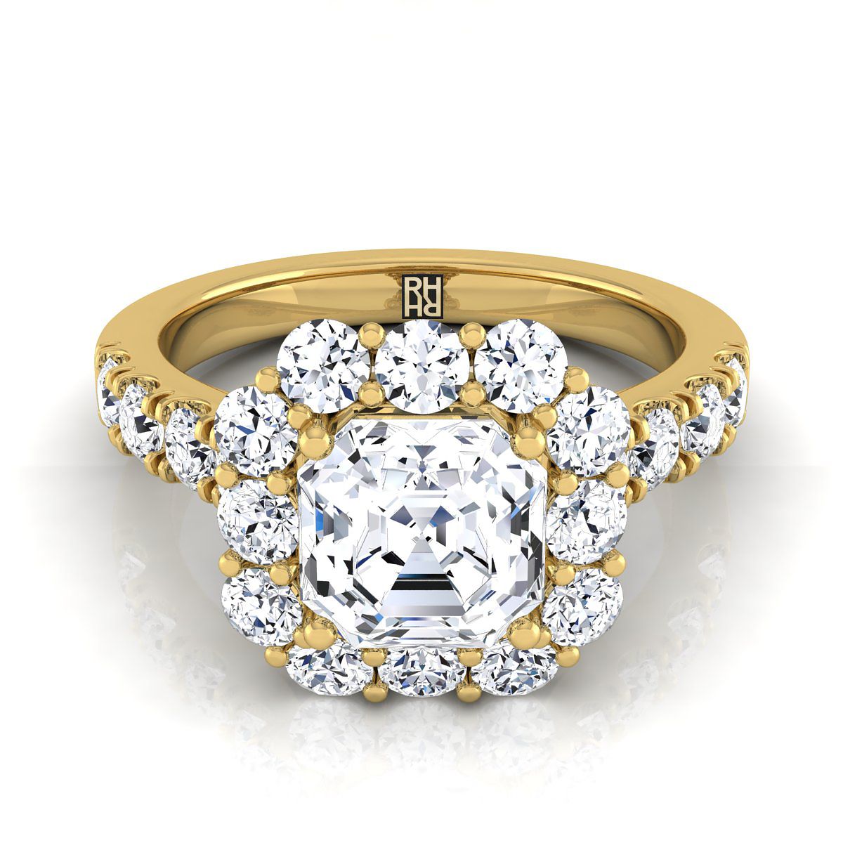 The Alannah asscher engagement ring setting in 18K Yellow Gold | RockHer