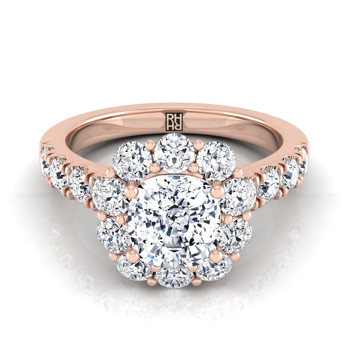The Alannah cushion engagement ring setting in 14K Rose Gold | RockHer