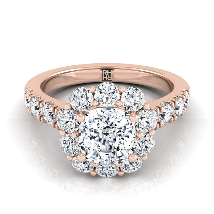 The Alannah Select Halo Engagement Ring with Lab Diamond in 14K Rose Gold - view 1