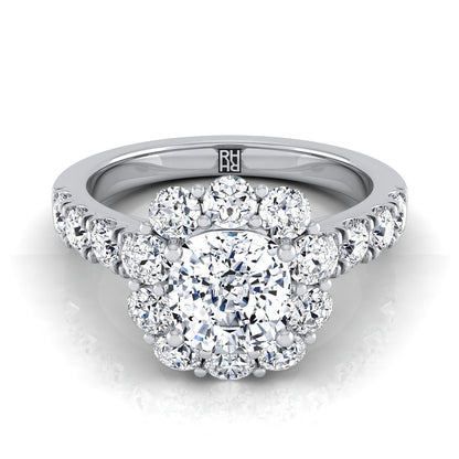 Alannah Select Halo Cushion Cut Lab Diamond Engagement Ring in Platinum | RockHer