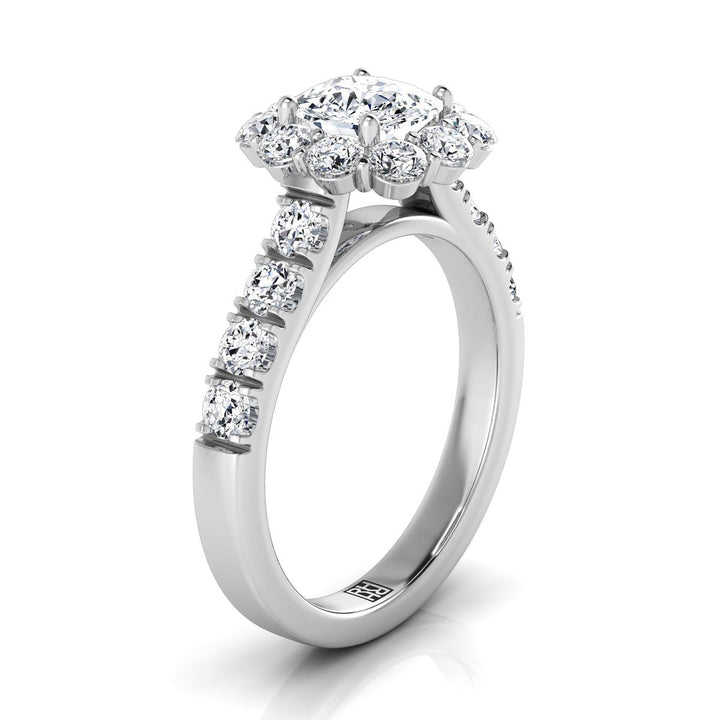 Alannah Select Halo Cushion Cut Lab Diamond Engagement Ring in Platinum | RockHer