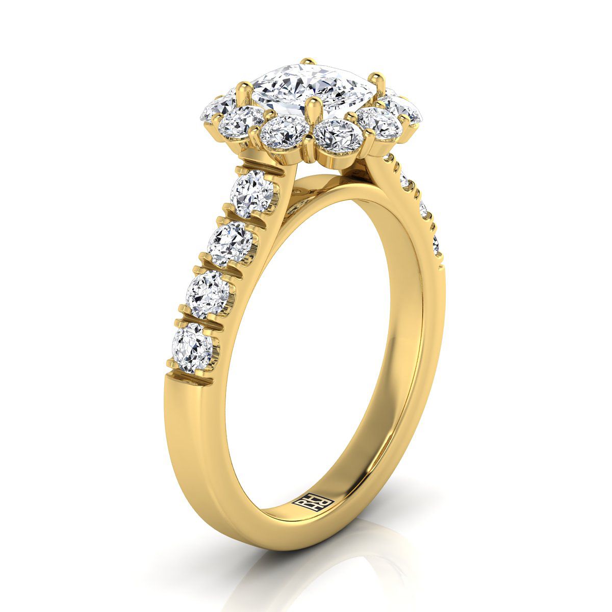 Made to order: The Alannah cushion engagement ring setting in 18K Yellow Gold | RockHer