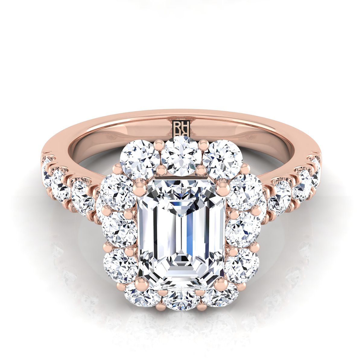 The Alannah emerald engagement ring setting in 14K Rose Gold | RockHer