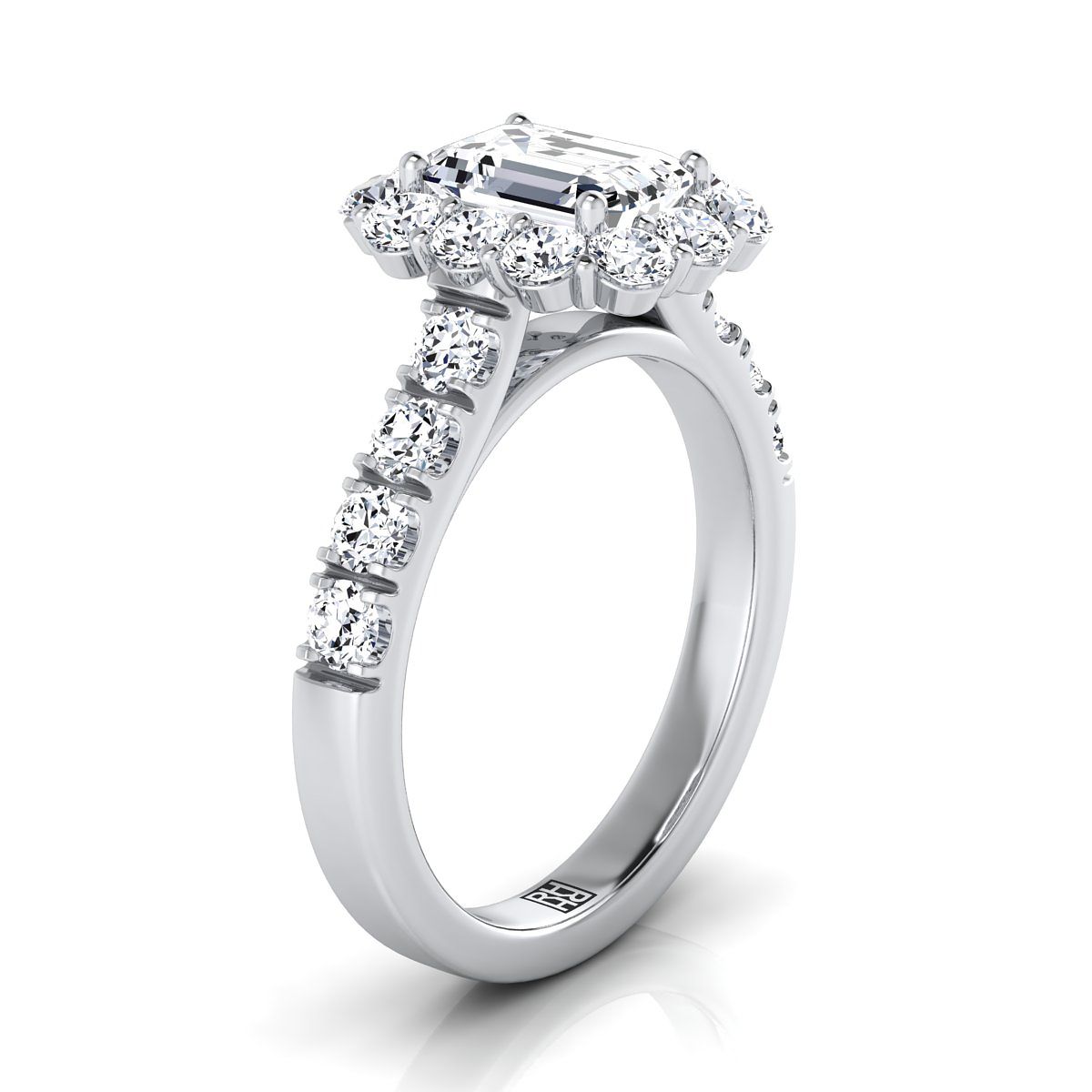 Made to order: The Alannah emerald engagement ring setting in Platinum | RockHer