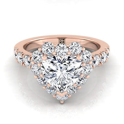 The Alannah Select Halo Engagement Ring with Lab Diamond in 14K Rose Gold - view 1