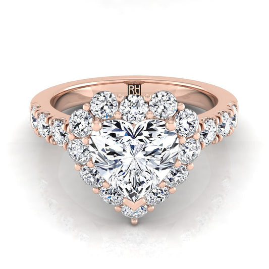 The Alannah Select Halo Engagement Ring with Lab Diamond in 14K Rose Gold - view 1