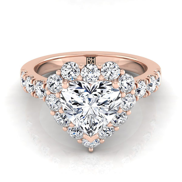The Alannah Select Halo Engagement Ring with Lab Diamond in 14K Rose Gold - view 1