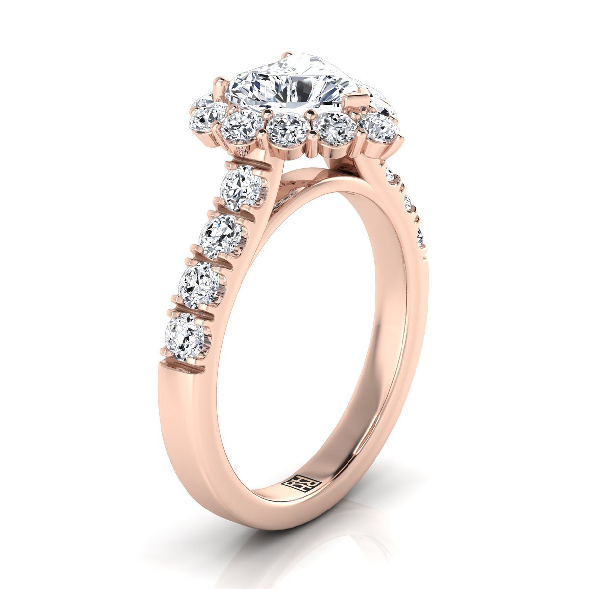 The Alannah Select Halo Engagement Ring with Lab Diamond in 14K Rose Gold - view 2