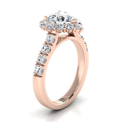 The Alannah Select Halo Engagement Ring with Lab Diamond in 14K Rose Gold - view 2
