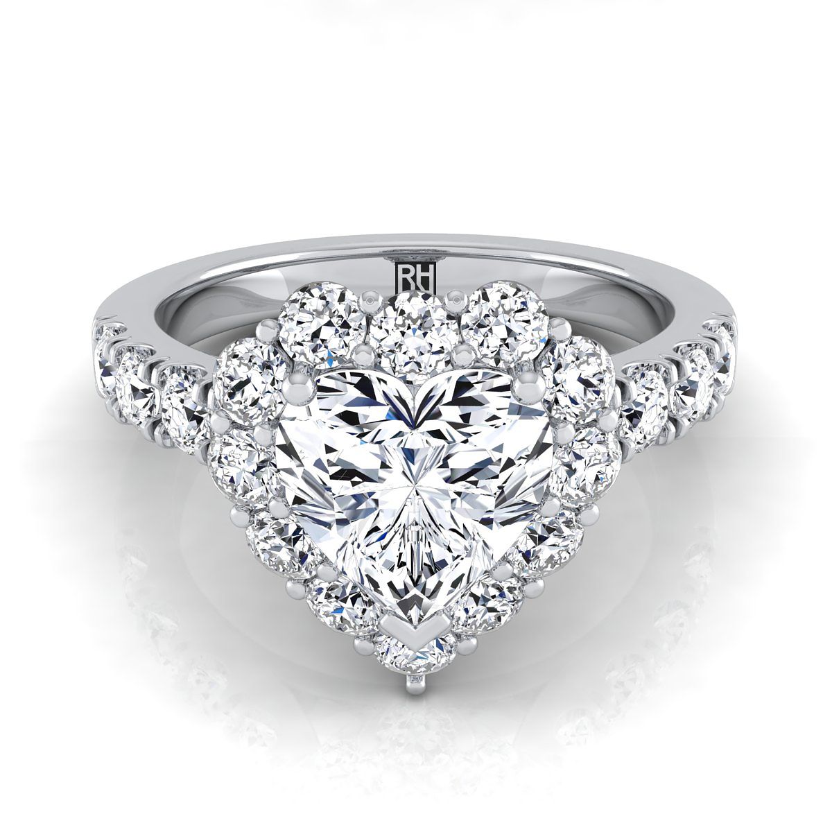 The Alannah heart engagement ring setting in Platinum | RockHer