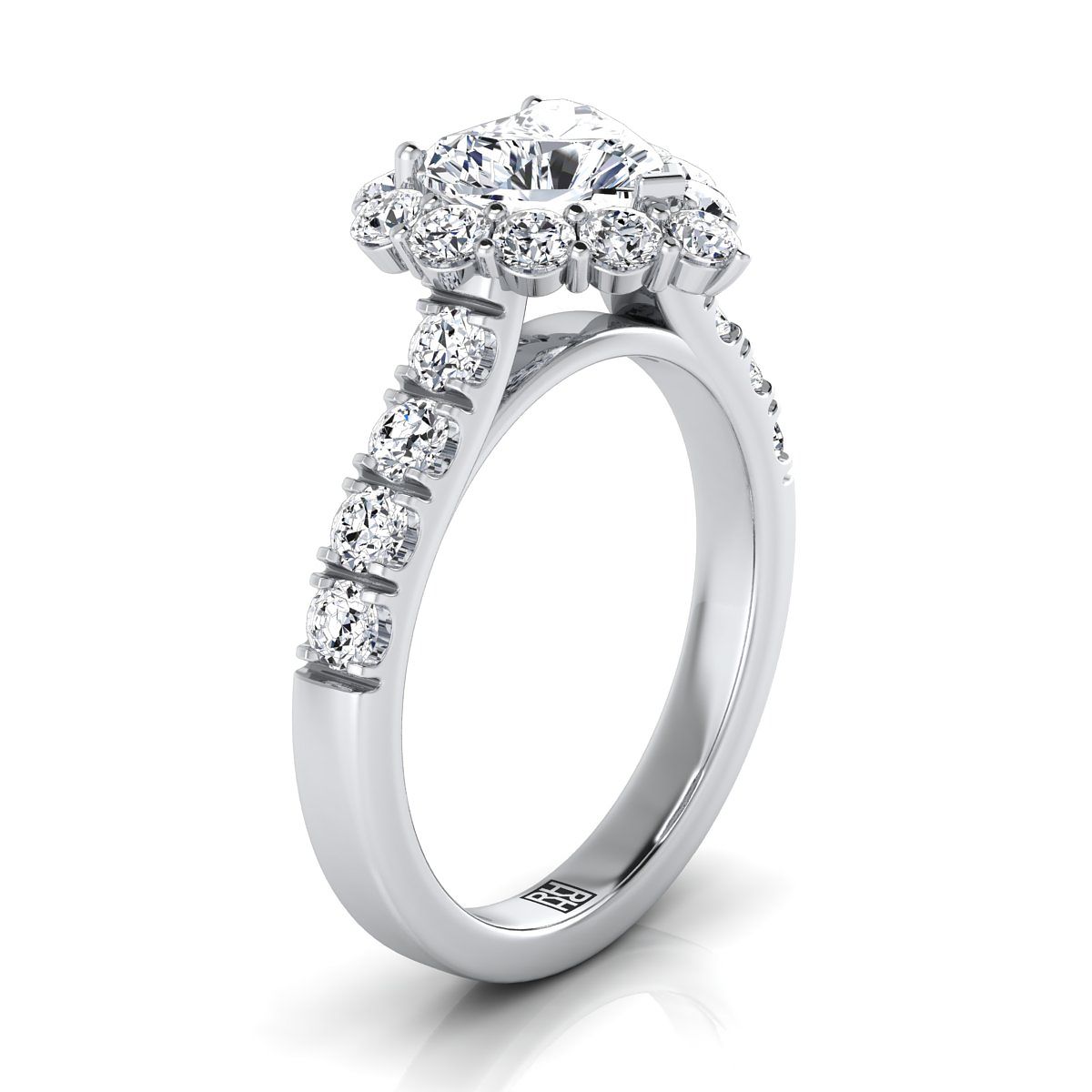 The Alannah Select Halo Engagement Ring with Lab Diamond in 18K White Gold - view 2